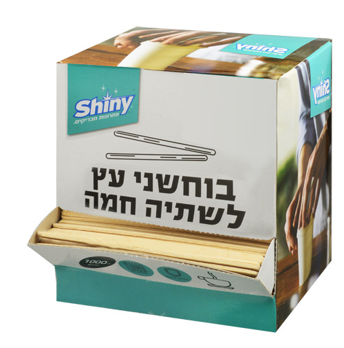 בוחשן לקפה מעץ ארוז 1000 בוחשנים בחבילה